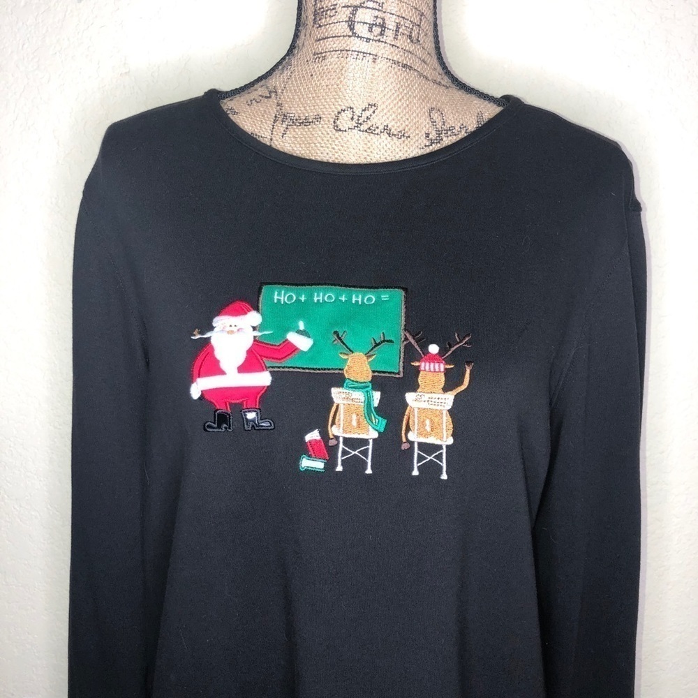 Vintage Bechamel Christmas Santa Teacher Top - Picture 2 of 7